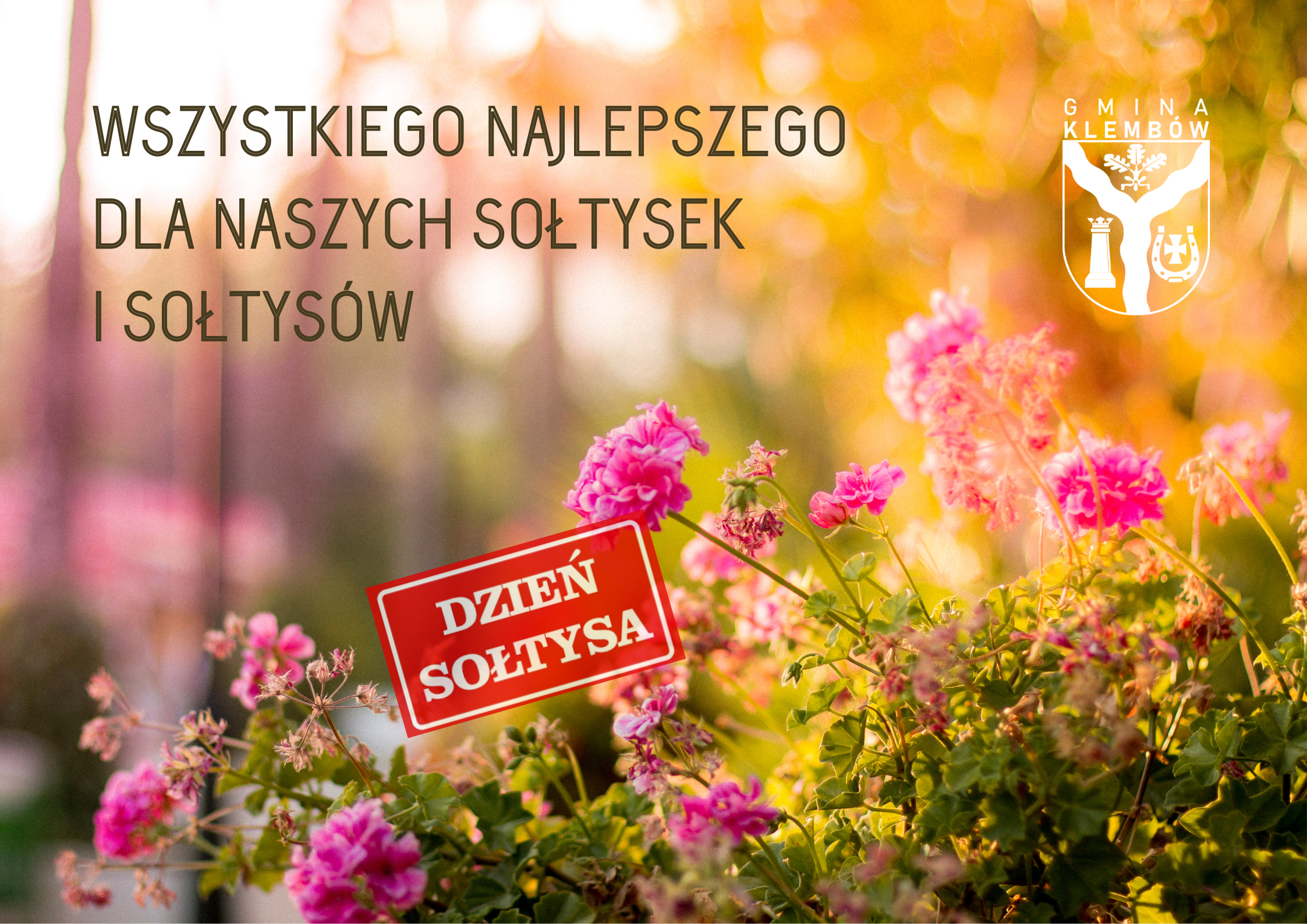 Z okazji Dnia Sołtysa pragniemy złożyć najserdeczniejsze życzenia Sołtyskom i Sołtysom z terenu naszej gminy!
