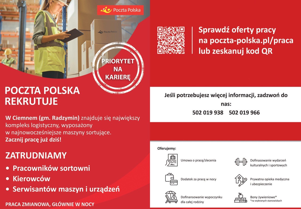 Poczta Polska poszukuje pracowników