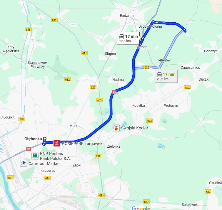 położenie działki na mapie