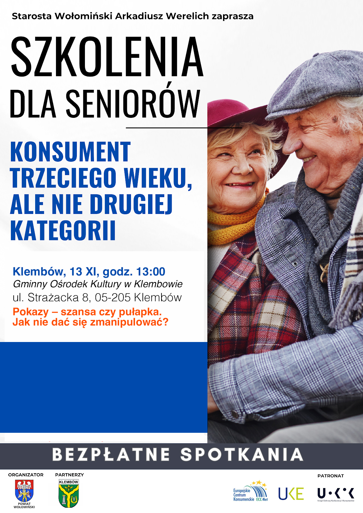 Szkolenie dla seniorów „Konsument trzeciego wieku, ale nie drugiej kategorii”