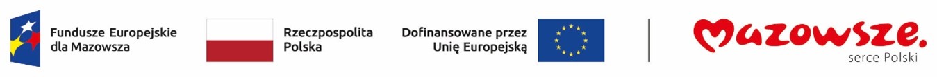 Logotypy UE, RP oraz Mazowsza