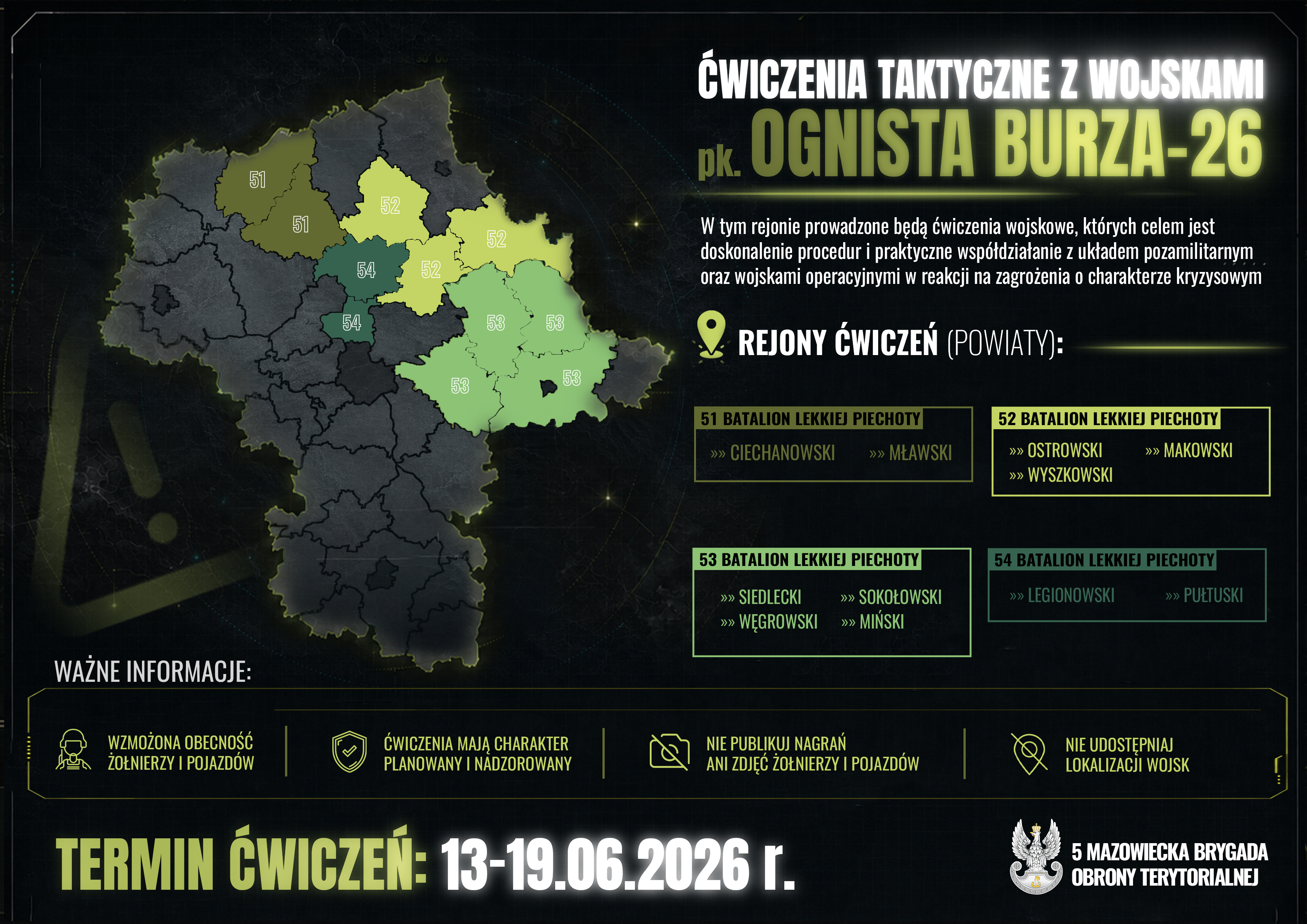 Ćwiczenie taktyczne z wojskami pk. „Ognista Burza–26” Ćwiczenie taktyczne z wojskami pk. „Ognista Burza–26”