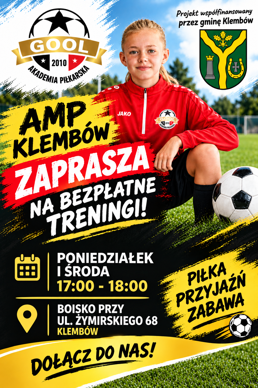 Bezpłatne treningi piłkarskie dla dzieci w Klembowie